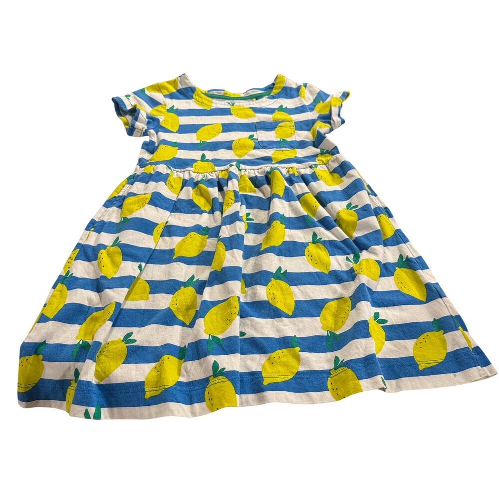 Mini Boden 6-7Y Girl Lemon Striped Dress